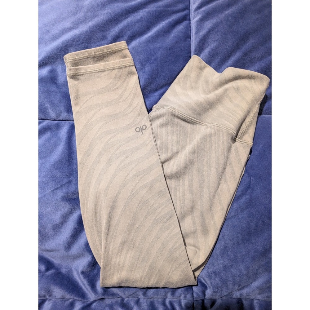 Alo Yoga Pistachio Waves Print High 7/8 Length Waist Leggings Women's 23Wx30L